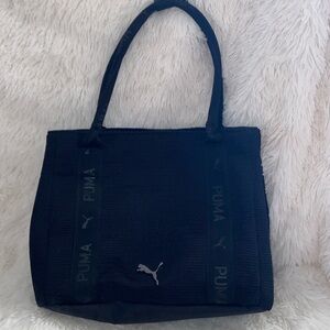 Puma Evercat Up Tote bag mesh design Black Snap closure